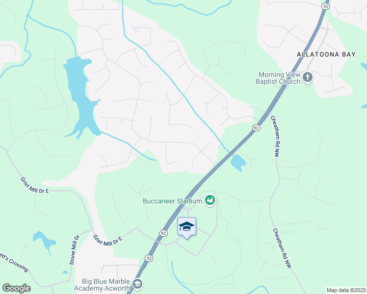 map of restaurants, bars, coffee shops, grocery stores, and more near 6165 Picketts Ridge in Acworth