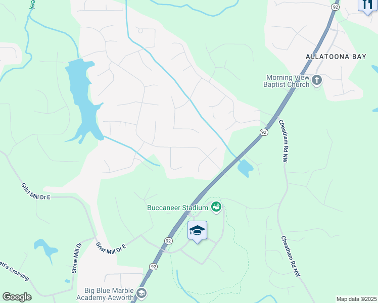 map of restaurants, bars, coffee shops, grocery stores, and more near 6165 Picketts Ridge in Acworth