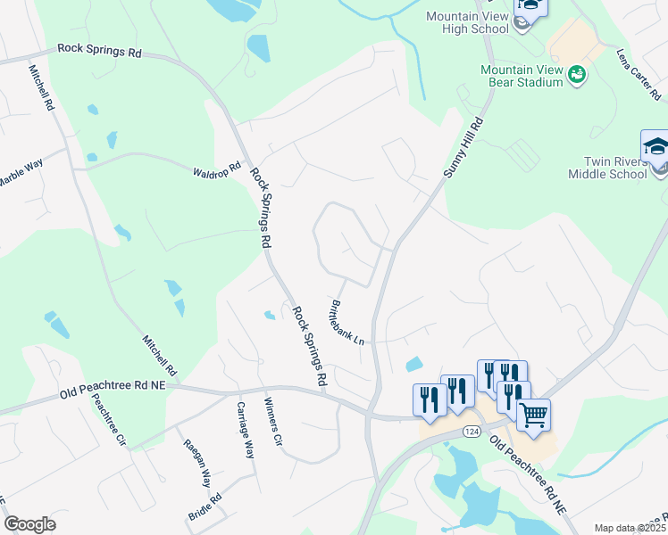 map of restaurants, bars, coffee shops, grocery stores, and more near 2010 Charleston Oak Circle in Lawrenceville
