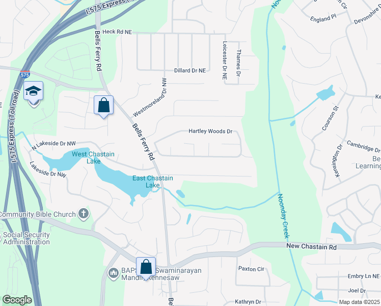 map of restaurants, bars, coffee shops, grocery stores, and more near 3767 Jesica Lane Northeast in Kennesaw
