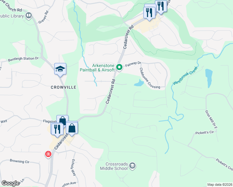 map of restaurants, bars, coffee shops, grocery stores, and more near 59 Satterfield Court in Acworth