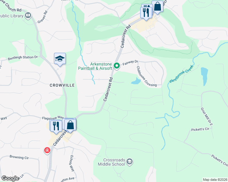 map of restaurants, bars, coffee shops, grocery stores, and more near 59 Satterfield Court in Acworth