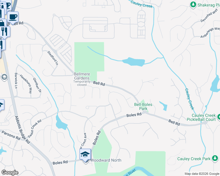 map of restaurants, bars, coffee shops, grocery stores, and more near 10742 Brent Circle in Duluth