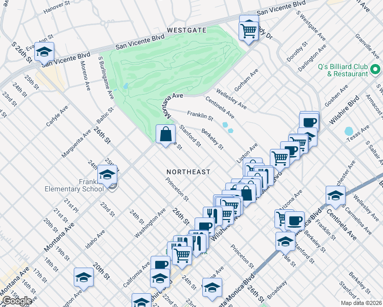 map of restaurants, bars, coffee shops, grocery stores, and more near 911 Yale Street in Santa Monica