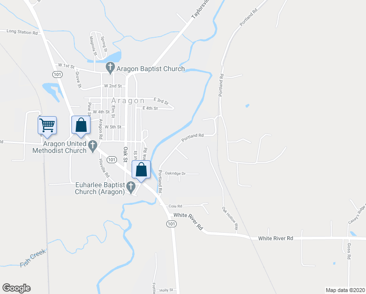 map of restaurants, bars, coffee shops, grocery stores, and more near 184 Portland Road in Aragon