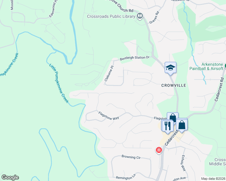 map of restaurants, bars, coffee shops, grocery stores, and more near 270 Cleburne Place in Acworth