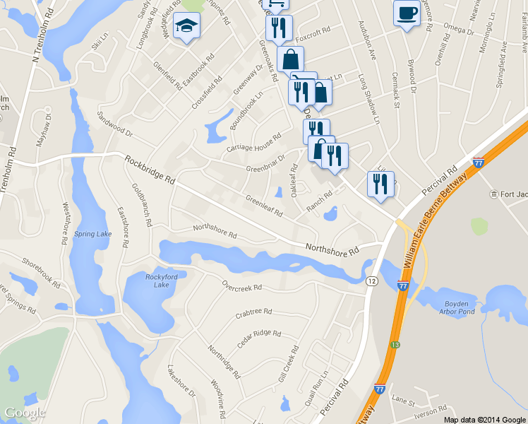 map of restaurants, bars, coffee shops, grocery stores, and more near 3622 Greenleaf Rd in Columbia