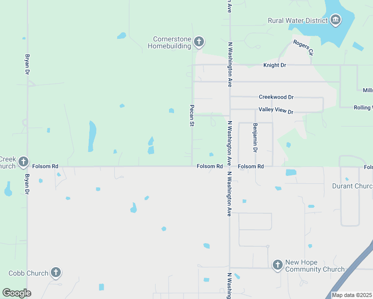 map of restaurants, bars, coffee shops, grocery stores, and more near 63 Pecan Street in Durant