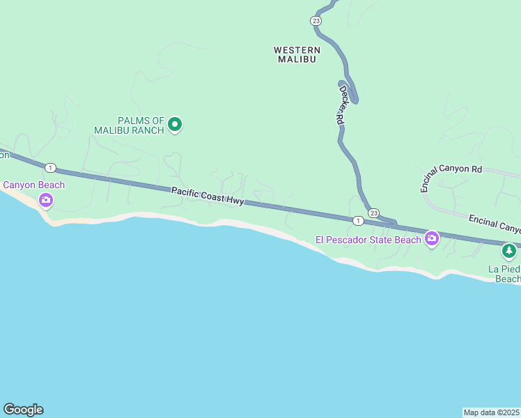 map of restaurants, bars, coffee shops, grocery stores, and more near 33363 California 1 in Malibu