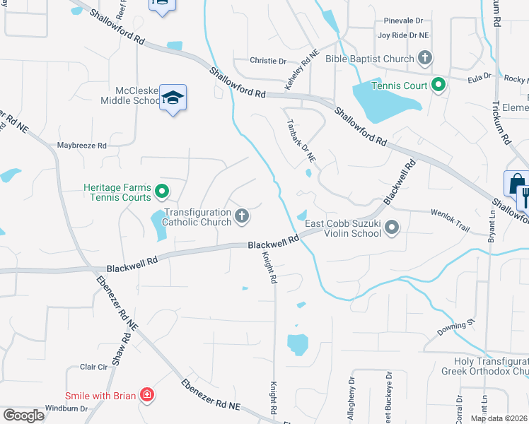 map of restaurants, bars, coffee shops, grocery stores, and more near 1770 Basswood Court in Marietta