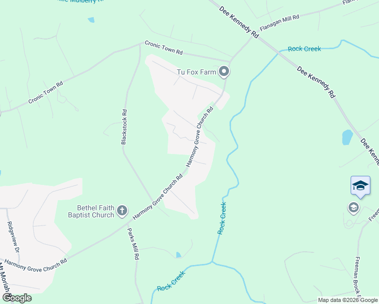 map of restaurants, bars, coffee shops, grocery stores, and more near 1289 Harmony Grove Church Road in Auburn