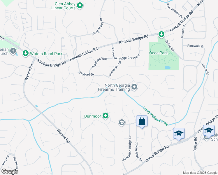 map of restaurants, bars, coffee shops, grocery stores, and more near 10660 Kingsmark Trail in Alpharetta