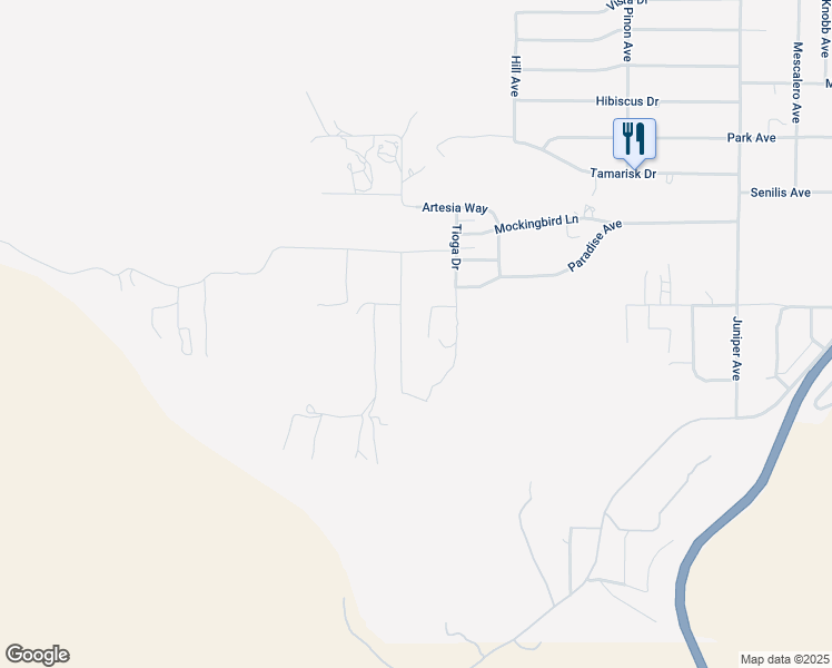 map of restaurants, bars, coffee shops, grocery stores, and more near 11565 Tecopa Drive in Morongo Valley
