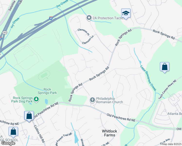 map of restaurants, bars, coffee shops, grocery stores, and more near 2892 Motts Cove Hollow in Lawrenceville