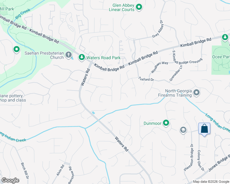 map of restaurants, bars, coffee shops, grocery stores, and more near 3345 Sugar Valley Trail in Alpharetta