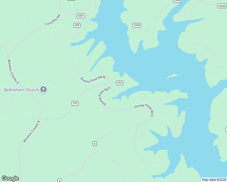 map of restaurants, bars, coffee shops, grocery stores, and more near Stoney Point Road South in Double Springs
