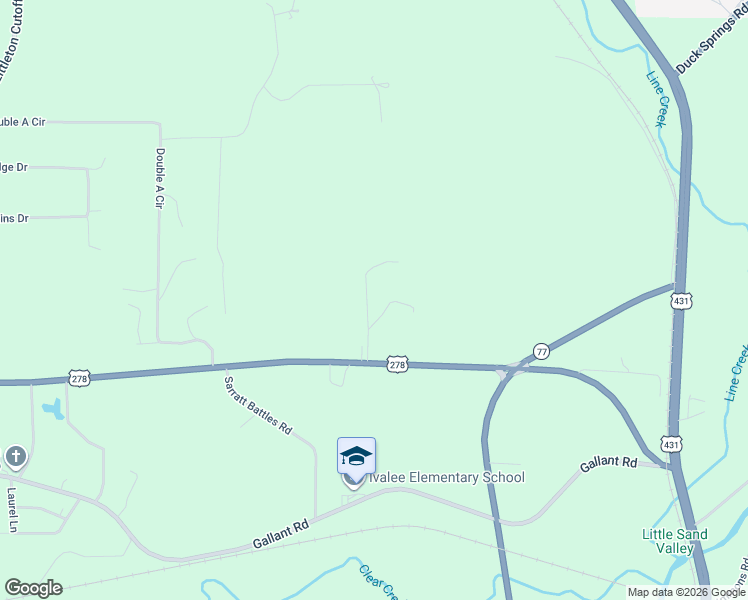 map of restaurants, bars, coffee shops, grocery stores, and more near 79 Benefield Drive in Attalla