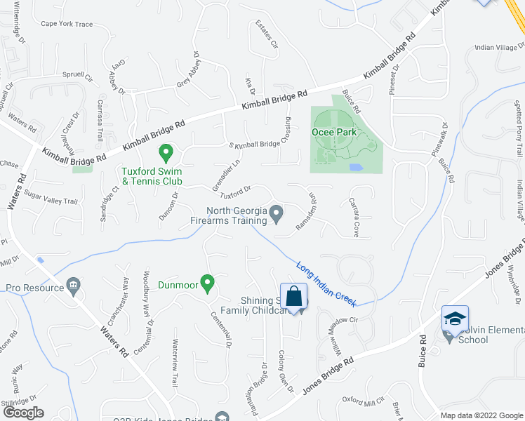 map of restaurants, bars, coffee shops, grocery stores, and more near 320 Rossiter Ridge in Alpharetta