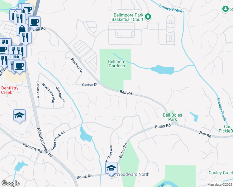 map of restaurants, bars, coffee shops, grocery stores, and more near 6720 Wolford Court in Duluth