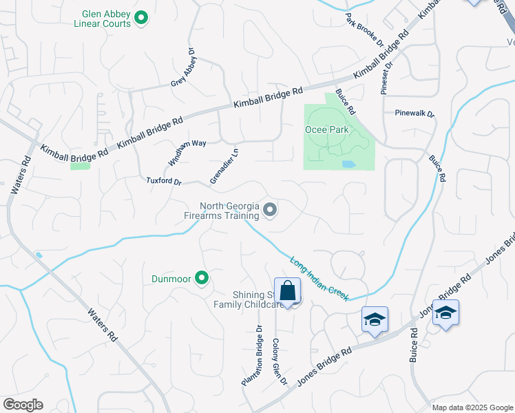 map of restaurants, bars, coffee shops, grocery stores, and more near 320 Rossiter Ridge in Alpharetta