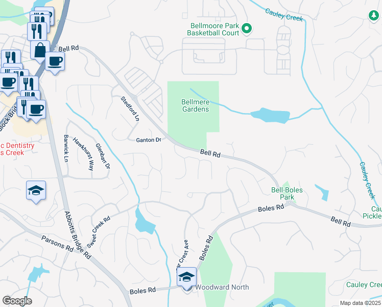 map of restaurants, bars, coffee shops, grocery stores, and more near 6720 Wolford Court in Duluth