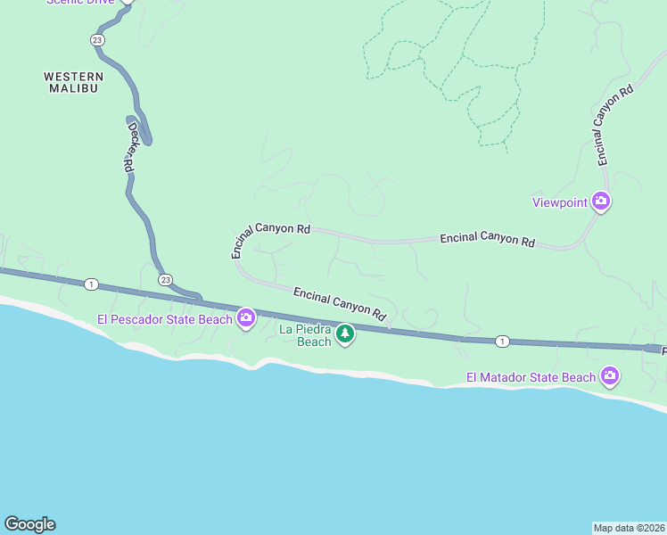 map of restaurants, bars, coffee shops, grocery stores, and more near 4620 Via Vienta in Malibu