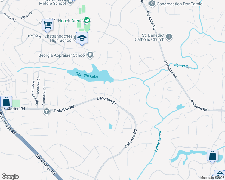 map of restaurants, bars, coffee shops, grocery stores, and more near 555 Lakehill Way in Alpharetta