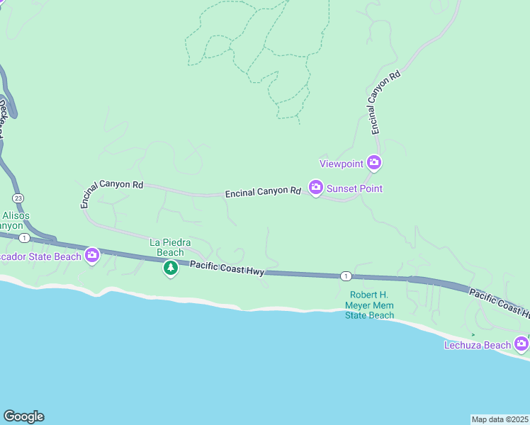 map of restaurants, bars, coffee shops, grocery stores, and more near 4310 Encinal Canyon Road in Malibu