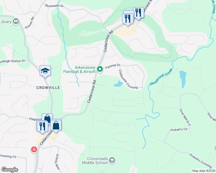 map of restaurants, bars, coffee shops, grocery stores, and more near 114 Lanier Path in Acworth