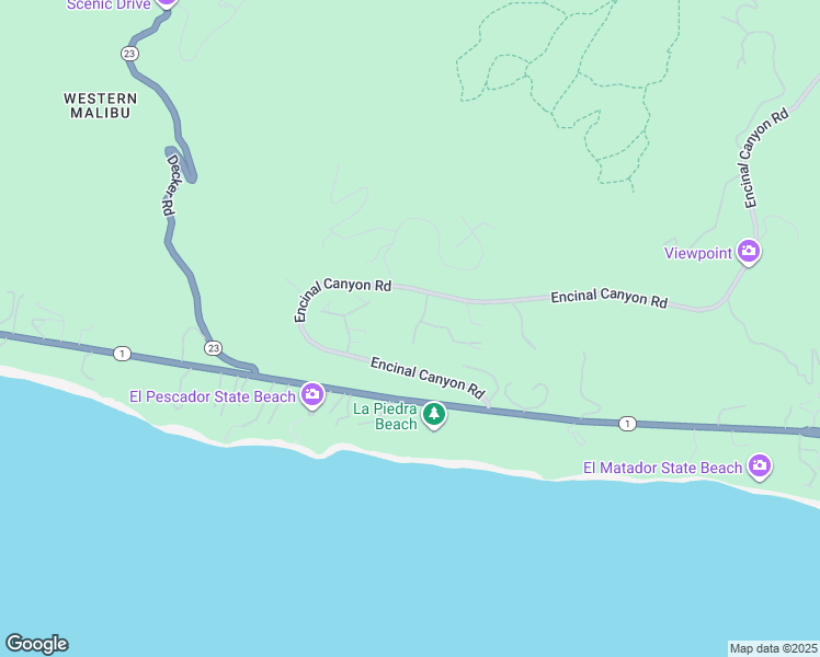 map of restaurants, bars, coffee shops, grocery stores, and more near 4615 Via Vienta in Malibu
