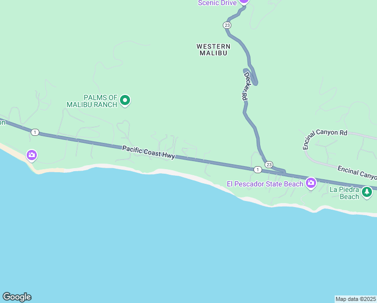 map of restaurants, bars, coffee shops, grocery stores, and more near 33363 California 1 in Malibu