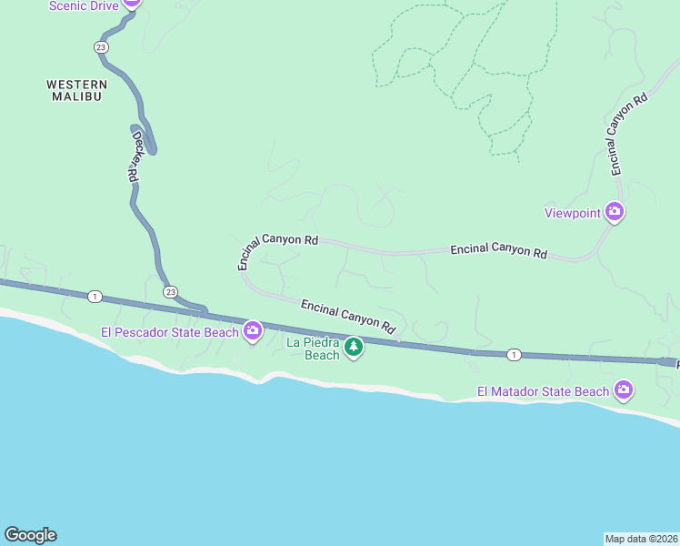map of restaurants, bars, coffee shops, grocery stores, and more near 4620 Via Vienta in Malibu