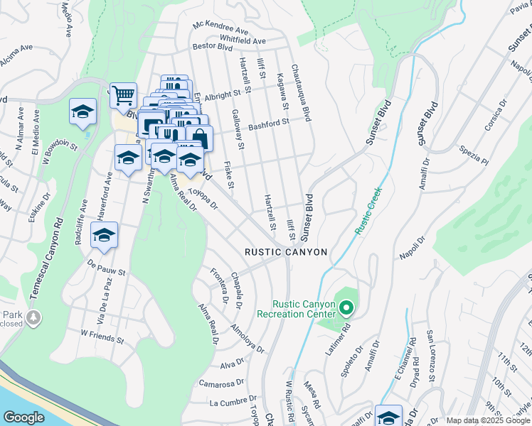 map of restaurants, bars, coffee shops, grocery stores, and more near 773 Hartzell Street in Los Angeles