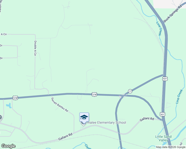 map of restaurants, bars, coffee shops, grocery stores, and more near 79 Benefield Drive in Attalla