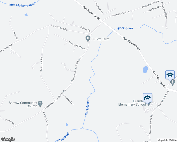 map of restaurants, bars, coffee shops, grocery stores, and more near 1258 Harmony Grove Church Road in Auburn