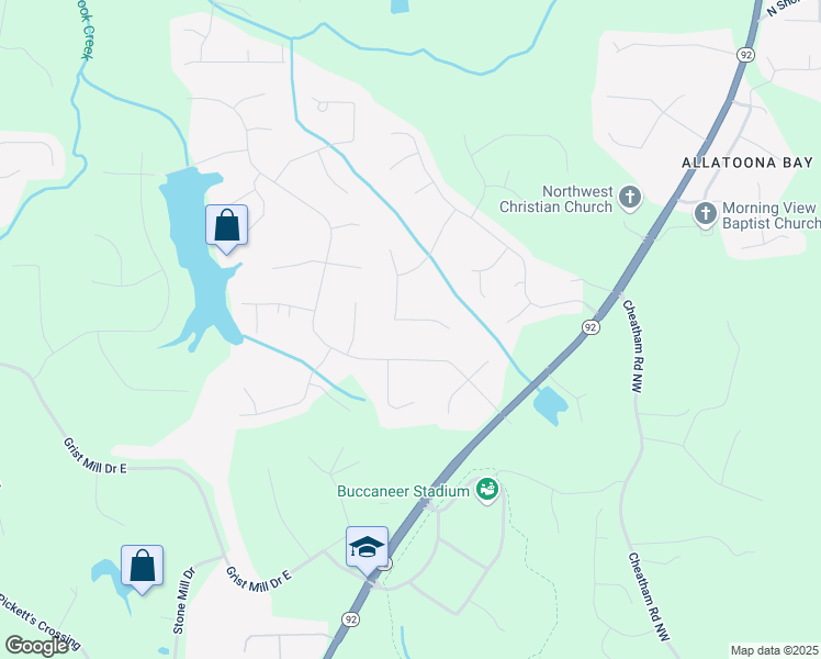 map of restaurants, bars, coffee shops, grocery stores, and more near 3809 Autumn View Lane Northwest in Acworth