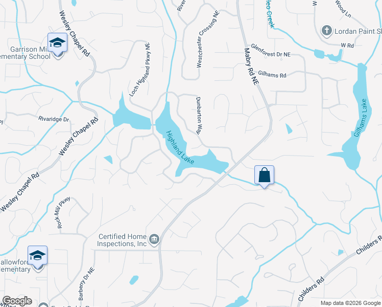 map of restaurants, bars, coffee shops, grocery stores, and more near 4293 Highland View in Roswell