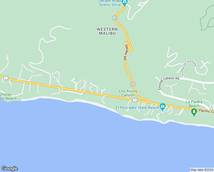map of restaurants, bars, coffee shops, grocery stores, and more near 33333 East Pacific Coast Highway in Malibu
