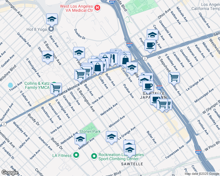 map of restaurants, bars, coffee shops, grocery stores, and more near 1659 Butler Avenue in Los Angeles