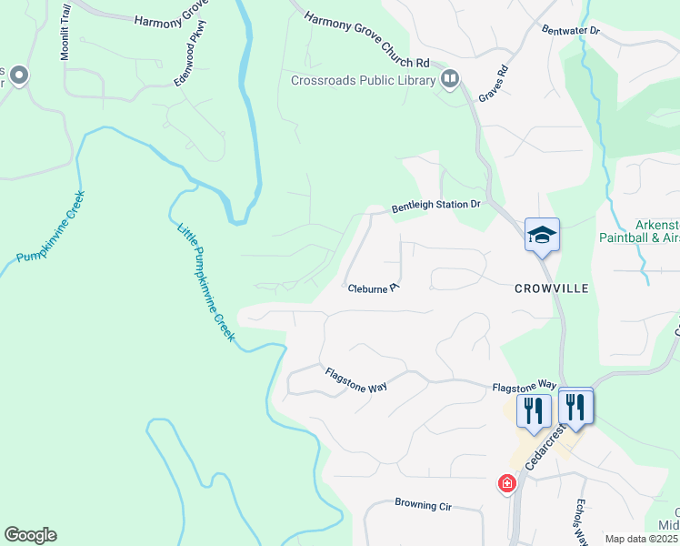 map of restaurants, bars, coffee shops, grocery stores, and more near 180 Cleburne Place in Acworth