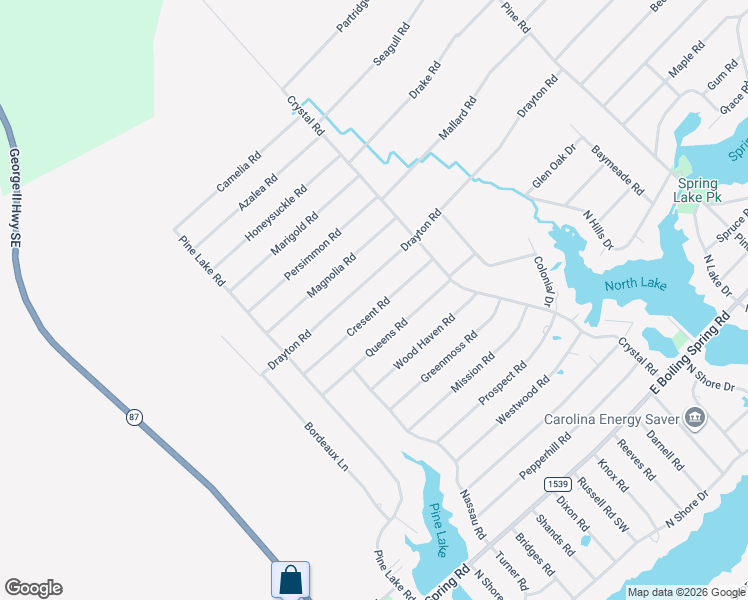 map of restaurants, bars, coffee shops, grocery stores, and more near 300-598 Drayton Rd in Southport