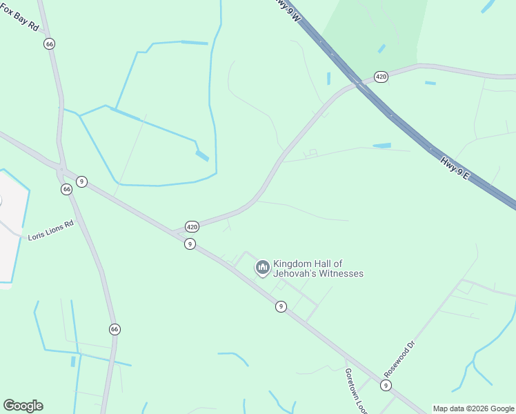 map of restaurants, bars, coffee shops, grocery stores, and more near 248 Log Cabin Road in Loris
