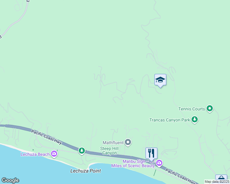 map of restaurants, bars, coffee shops, grocery stores, and more near 31518 Anacapa View Drive in Malibu