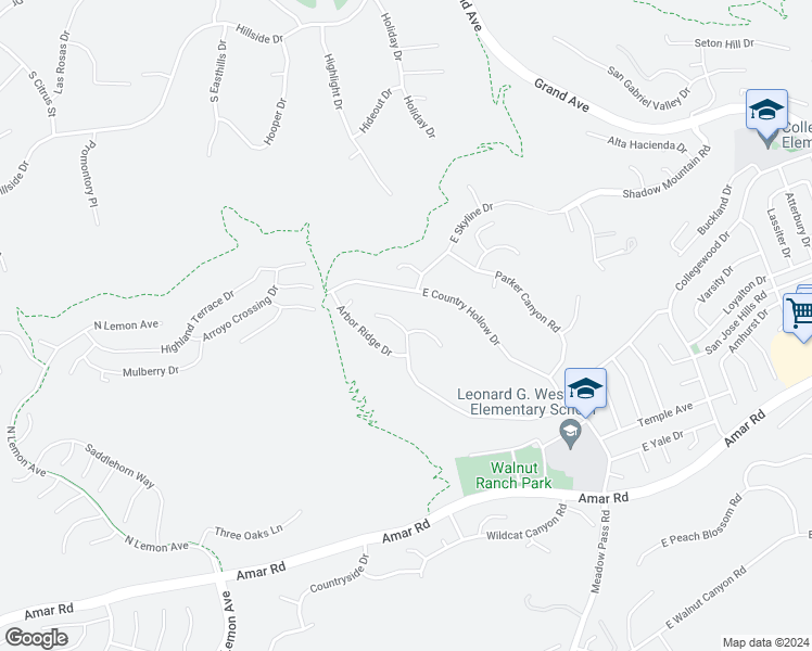 map of restaurants, bars, coffee shops, grocery stores, and more near 19803 Moon Shadow Circle in Walnut