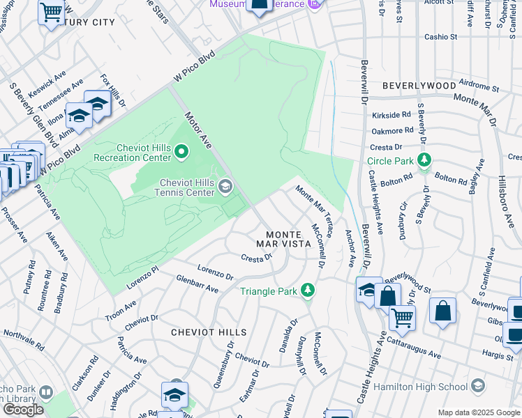 map of restaurants, bars, coffee shops, grocery stores, and more near in Los Angeles