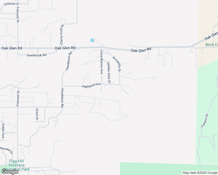 map of restaurants, bars, coffee shops, grocery stores, and more near 36313 Highland Avenue in Yucaipa