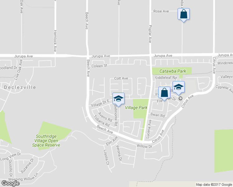 map of restaurants, bars, coffee shops, grocery stores, and more near 15476 Old Castle Road in Fontana