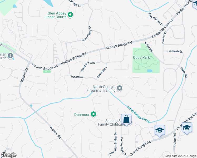 map of restaurants, bars, coffee shops, grocery stores, and more near 10645 Tuxford Drive in Alpharetta