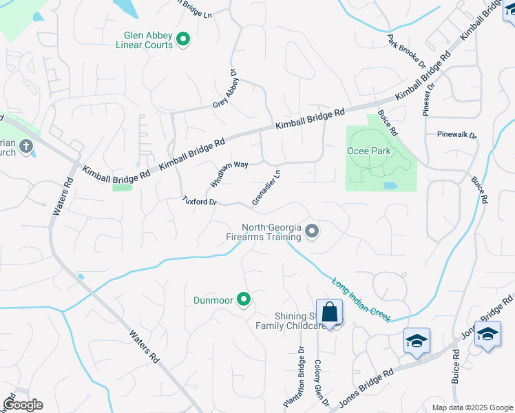 map of restaurants, bars, coffee shops, grocery stores, and more near 10645 Tuxford Drive in Alpharetta