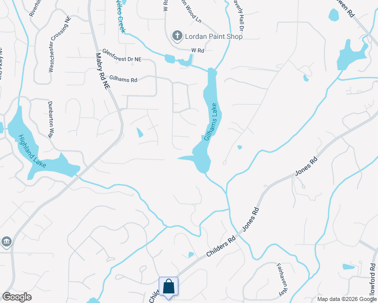 map of restaurants, bars, coffee shops, grocery stores, and more near 4677 Gilhams Road in Roswell